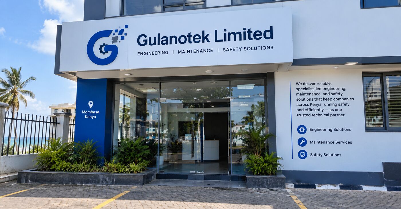Entrance to the Gulano Tek Limited office in Mombasa, Kenya
